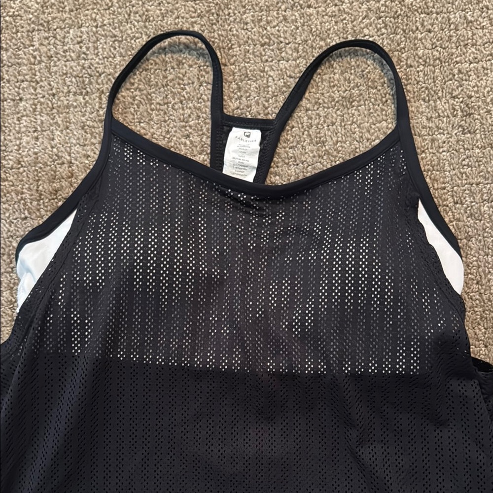 Black Mesh Women's built-in bra workout Tank